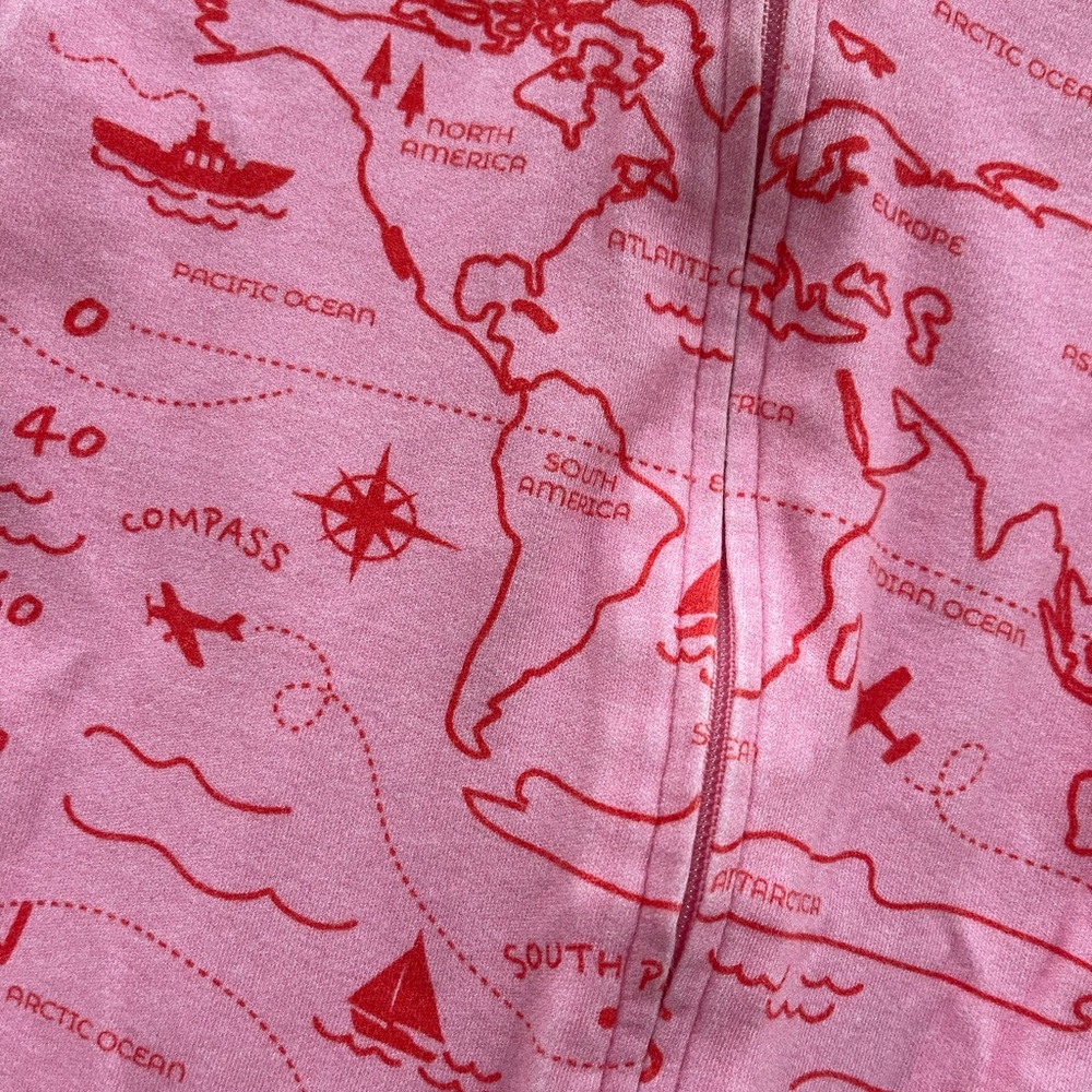 EUC - Piccolina Kids - Zip Up Onesie -Cartography - 3-6 Mos
